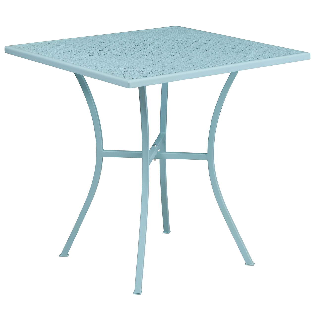 Emma and Oliver Commercial Grade 28" Square Colorful Metal Garden Patio Table
